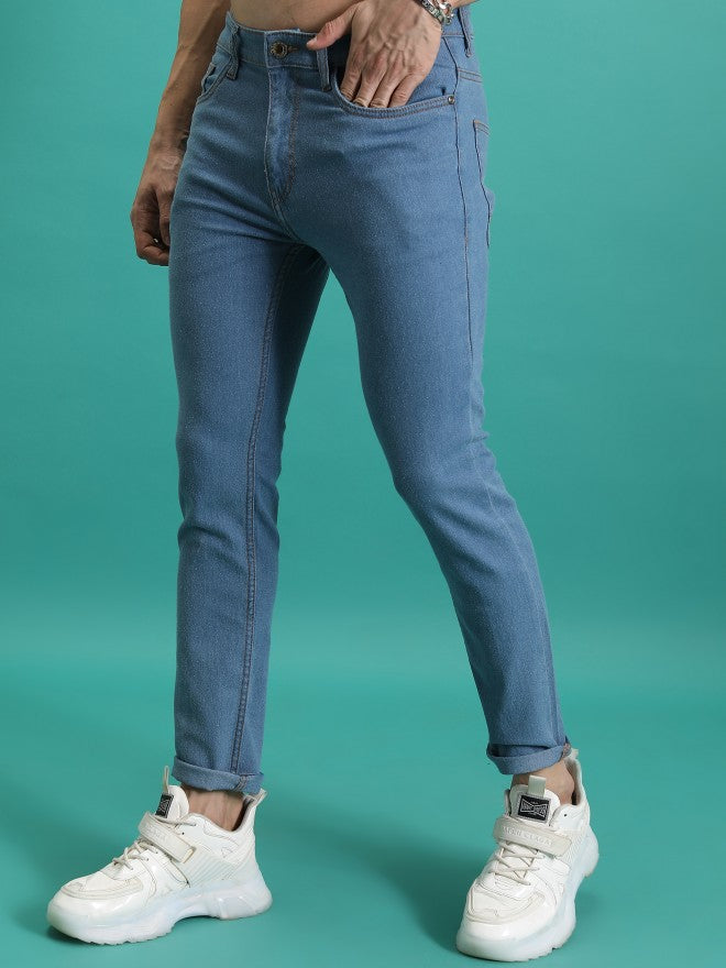 Highlander Men Light Blue Skinny Fit Stretchable Jeans - Blue - Image 4