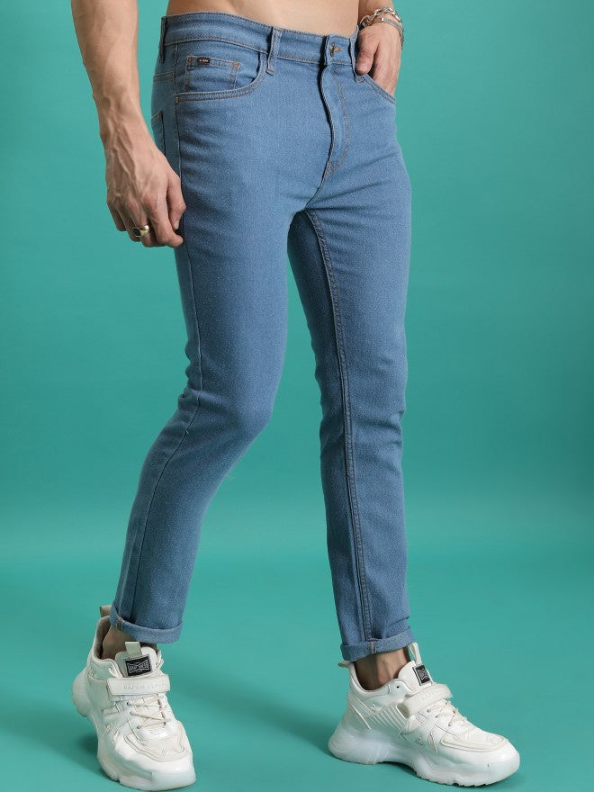 Highlander Men Light Blue Skinny Fit Stretchable Jeans - Blue - Image 6