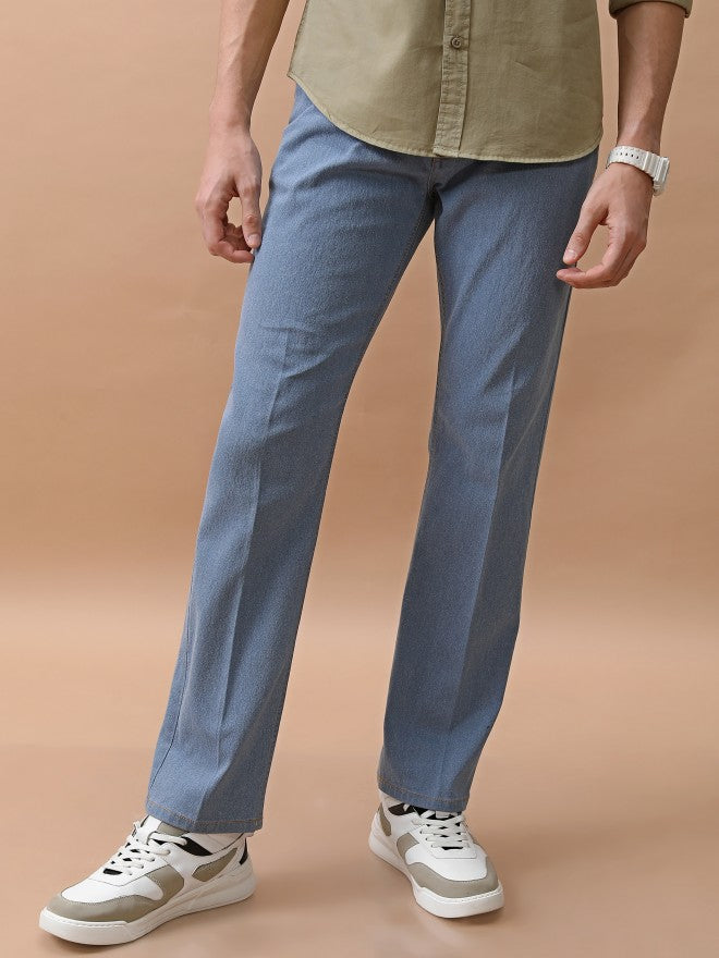 Purple By Highlander Men Blue Straight Fit Stretchable Jeans - Blue - Image 1
