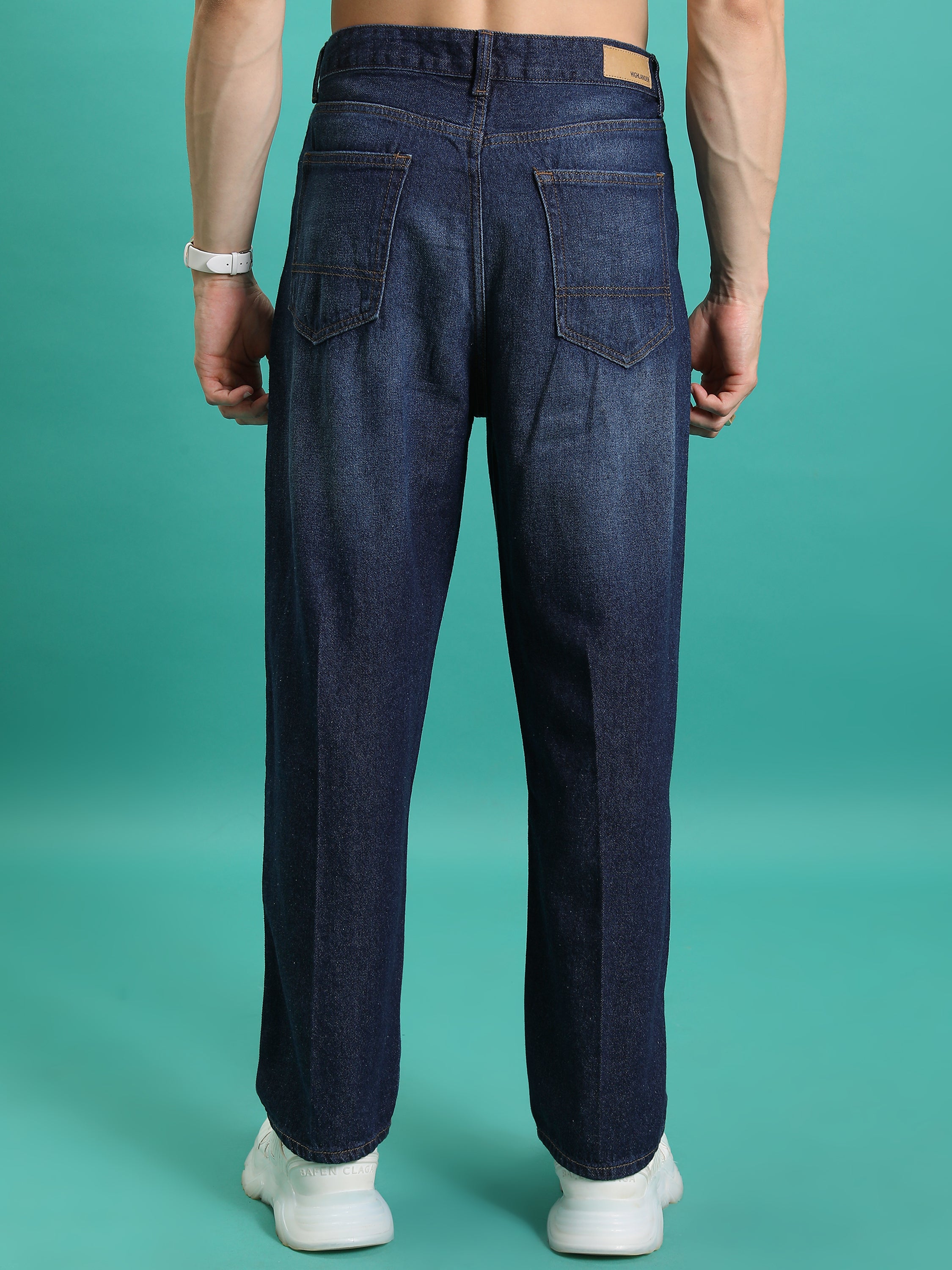 Purple By Highlander Men Blue Relaxed Fit Jeans - Blue - Image 3