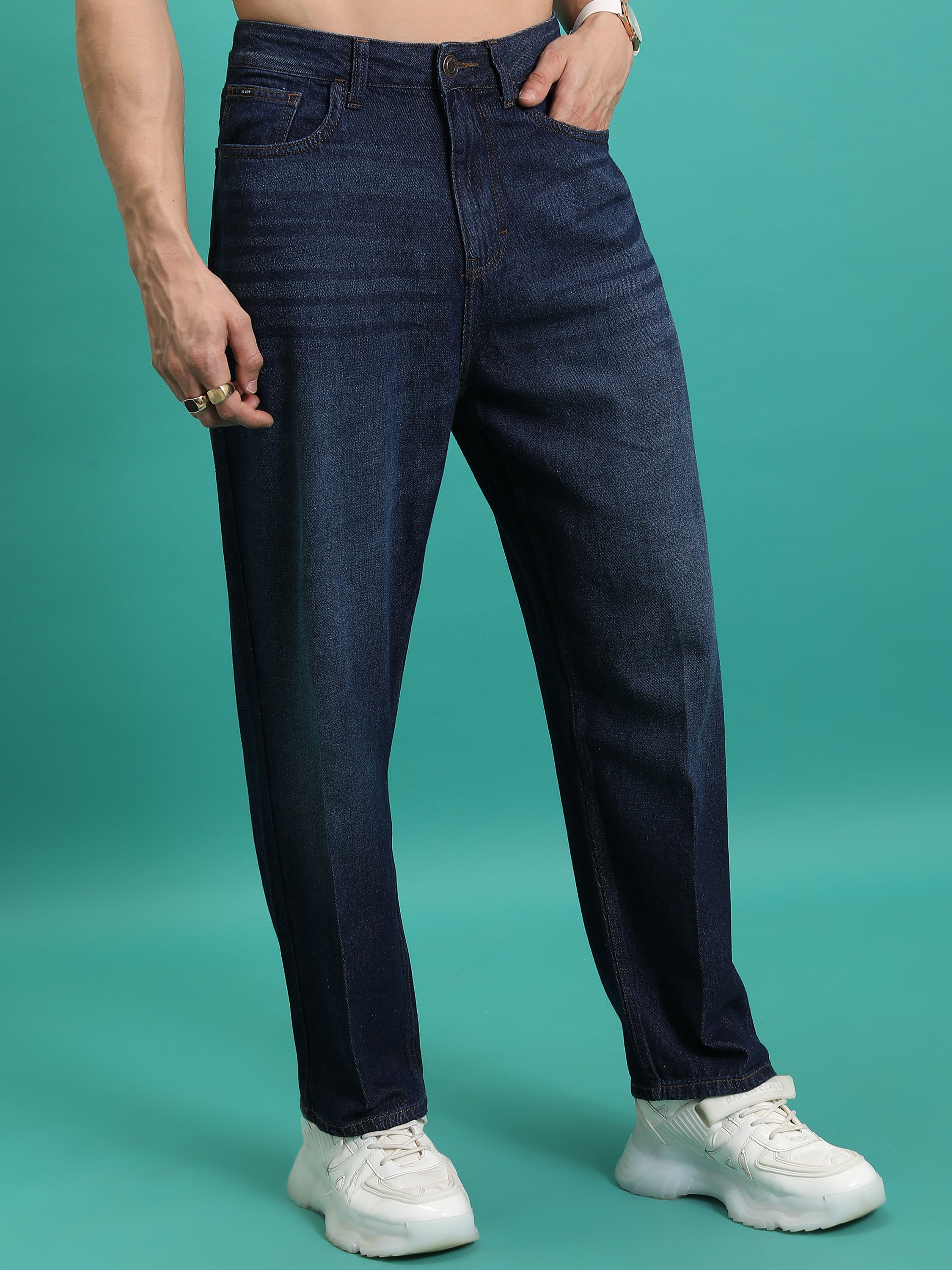 Purple By Highlander Men Blue Relaxed Fit Jeans - Blue - Image 6
