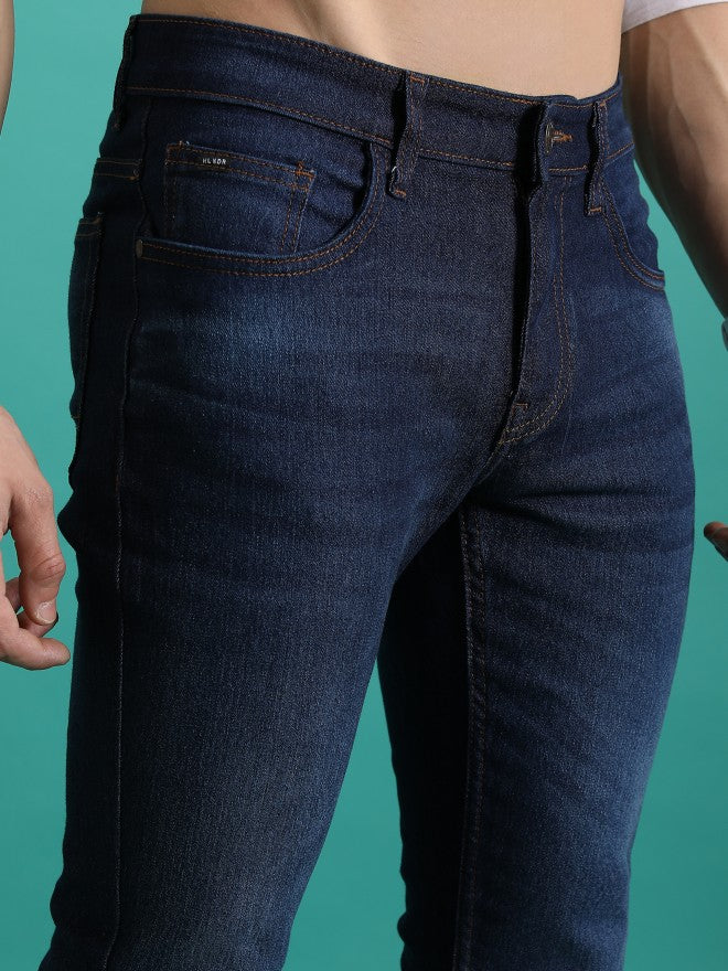 Purple By Highlander Men Blue Tapered Fit Stretchable Jeans - Blue - Image 5
