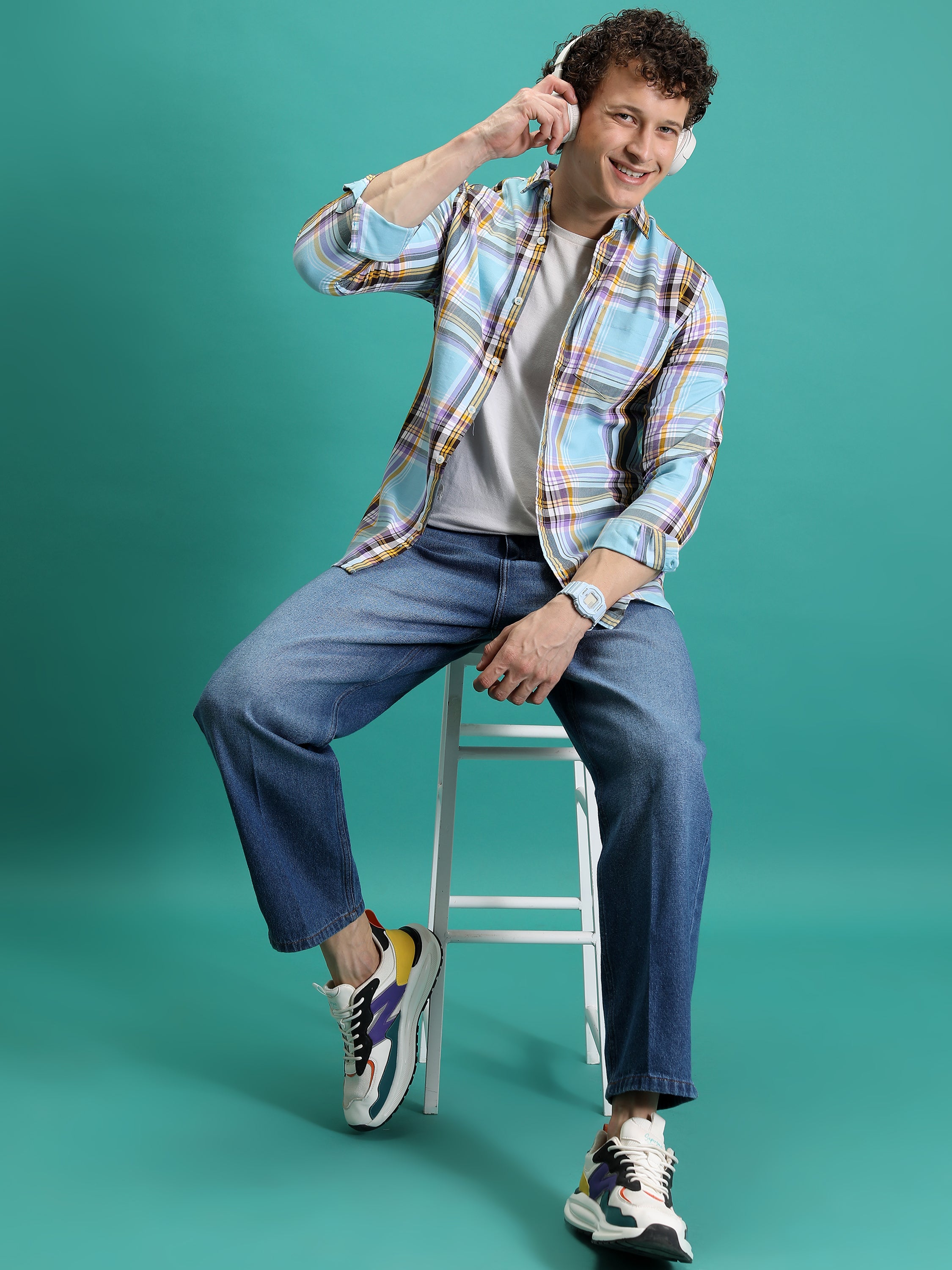 Purple By Highlander Men Blue Relaxed Fit Jeans - Blue - Image 2