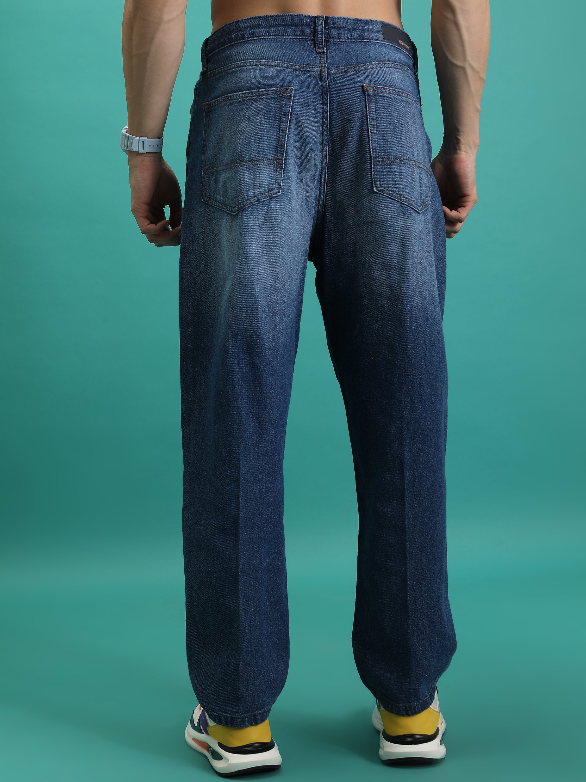 Purple By Highlander Men Blue Relaxed Fit Jeans - Blue - Image 3