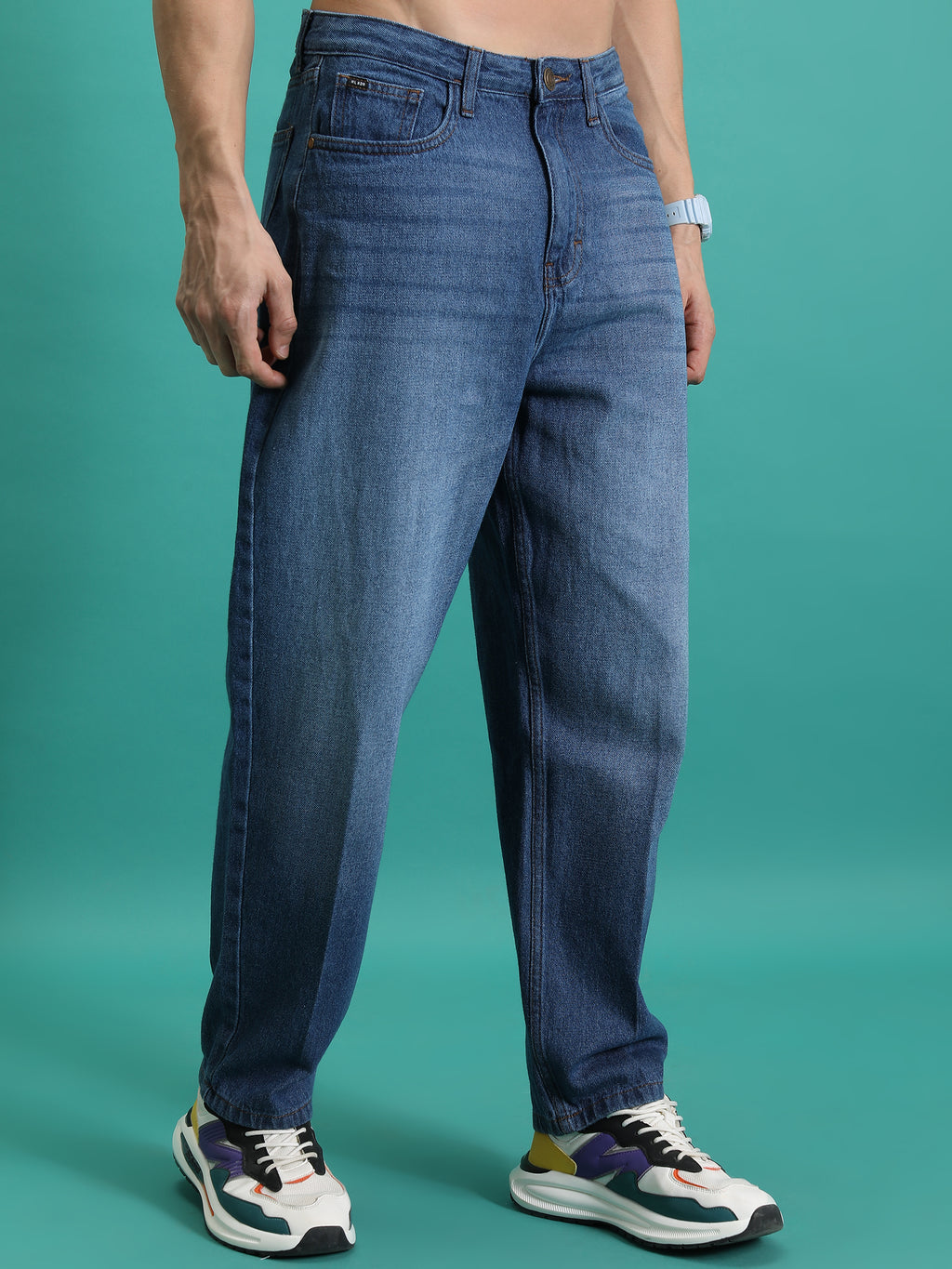Purple By Highlander Men Blue Relaxed Fit Jeans - Blue - Image 6