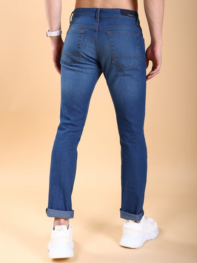 Highlander Men Blue Tapered Fit Stretchable Jeans - Blue - Image 3