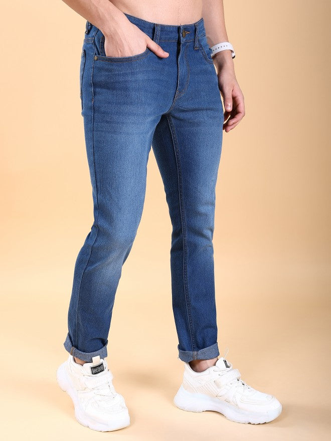 Highlander Men Blue Tapered Fit Stretchable Jeans - Blue - Image 6
