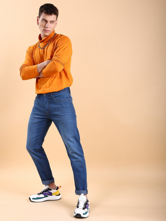 Highlander Men Blue Tapered Fit Stretchable Jeans - Blue - Image 2