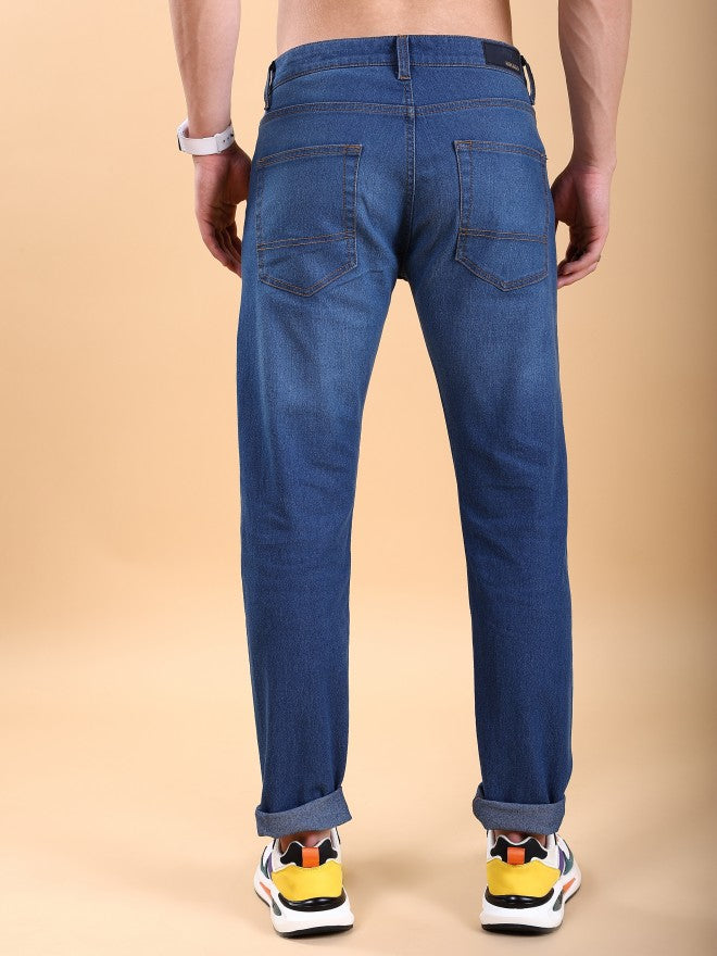 Highlander Men Blue Tapered Fit Stretchable Jeans - Blue - Image 3
