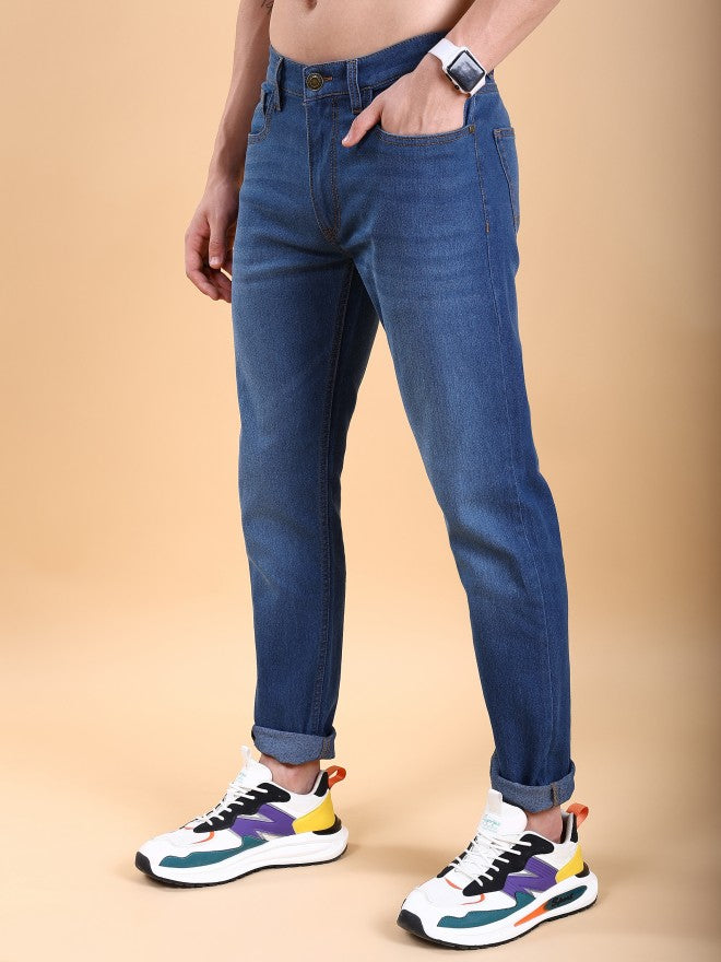 Highlander Men Blue Tapered Fit Stretchable Jeans - Blue - Image 4