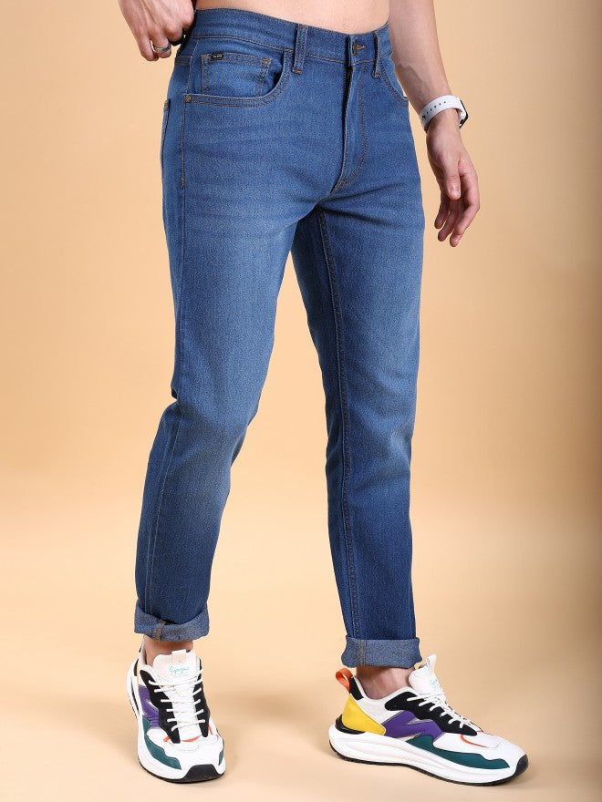 Highlander Men Blue Tapered Fit Stretchable Jeans - Blue - Image 6