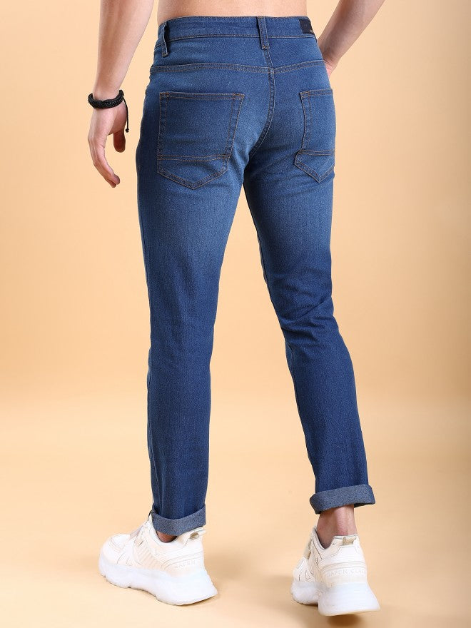 Highlander Men Blue Skinny Fit Stretchable Jeans - Blue - Image 3