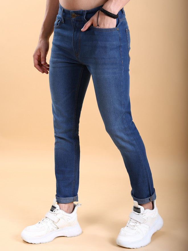 Highlander Men Blue Skinny Fit Stretchable Jeans - Blue - Image 4