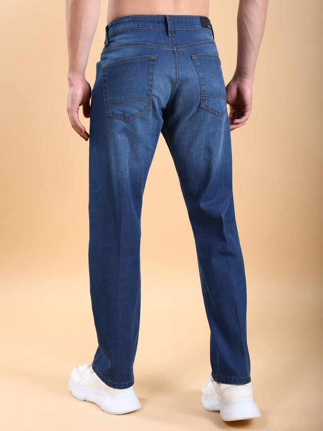 Highlander Men Blue Straight Fit Stretchable Jeans - Blue - Image 3