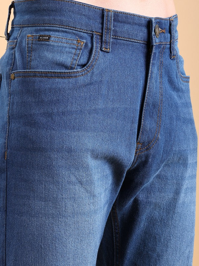 Highlander Men Blue Straight Fit Stretchable Jeans - Blue - Image 5