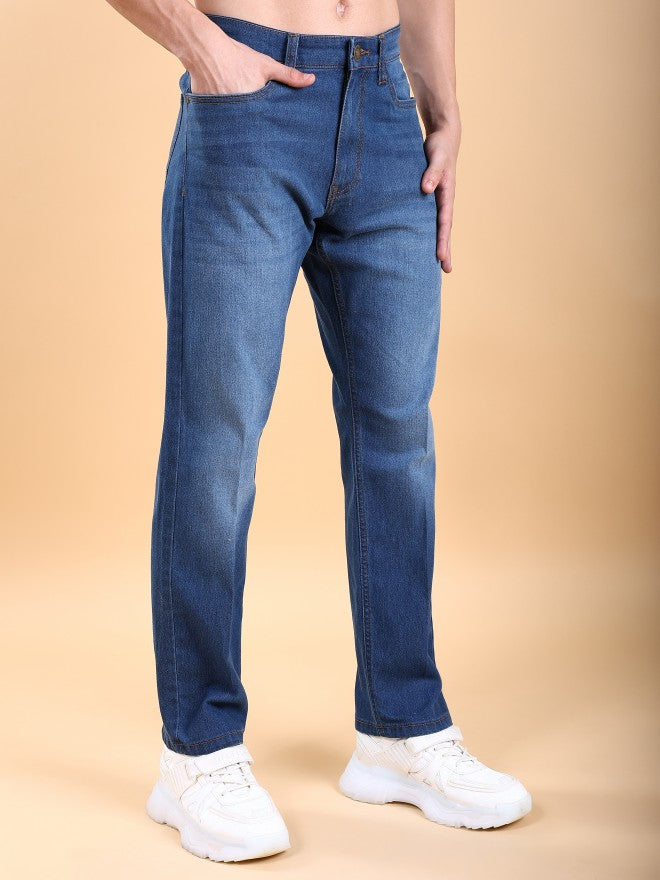 Highlander Men Blue Straight Fit Stretchable Jeans - Blue - Image 6