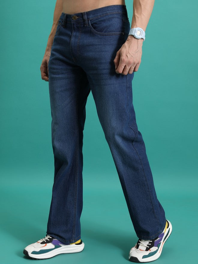 Purple By Highlander Men Blue Straight Fit Stretchable Jeans - Blue - Image 4