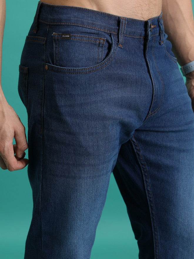 Purple By Highlander Men Blue Straight Fit Stretchable Jeans - Blue - Image 5