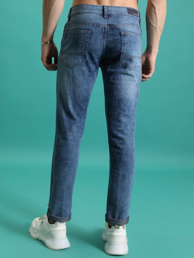 Highlander Men Light Blue Skinny Fit Highly Distressed Stretchable Jeans - Blue - Image 3
