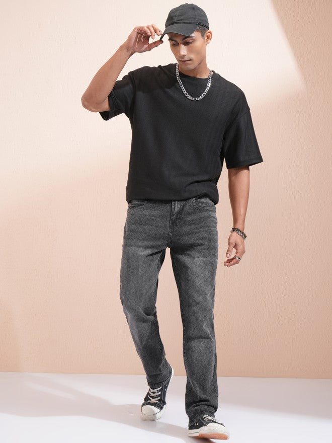 Highlander Men Charcoal Straight Fit Stretchable Jeans - Charcoal - Image 2