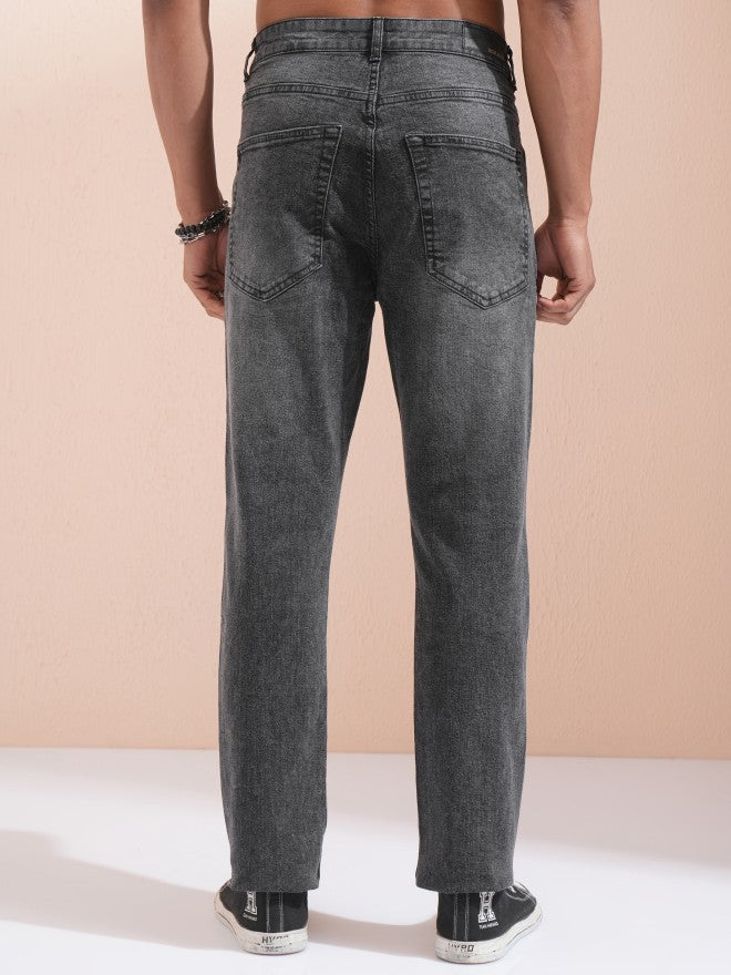 Highlander Men Charcoal Straight Fit Stretchable Jeans - Charcoal - Image 3