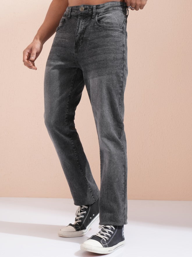 Highlander Men Charcoal Straight Fit Stretchable Jeans - Charcoal - Image 4