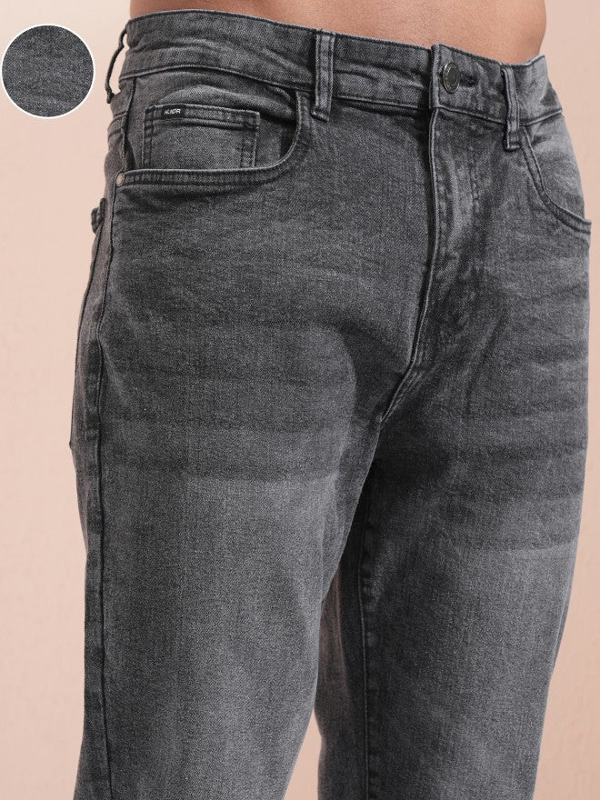 Highlander Men Charcoal Straight Fit Stretchable Jeans - Charcoal - Image 5