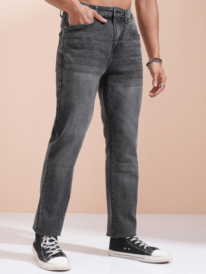 Highlander Men Charcoal Straight Fit Stretchable Jeans - Charcoal - Image 6