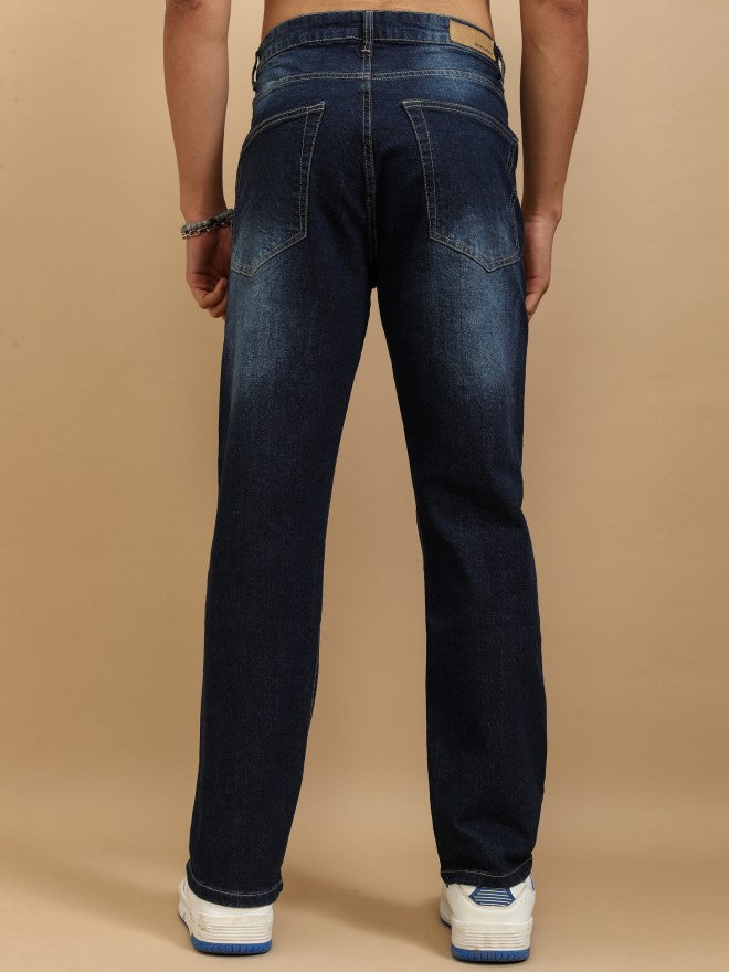 Purple By Highlander Men Blue Straight Fit Stretchable Jeans - Blue - Image 3