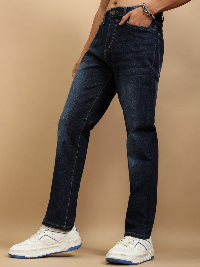 Purple By Highlander Men Blue Straight Fit Stretchable Jeans - Blue - Image 4