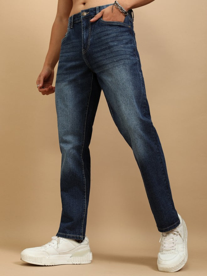 Highlander Men Blue Straight Fit Stretchable Jeans - Blue - Image 4