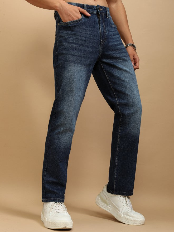 Highlander Men Blue Straight Fit Stretchable Jeans - Blue - Image 6