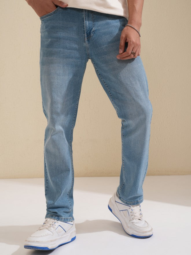 Highlander Men Blue Straight Fit Stretchable Jeans - Blue - Image 1