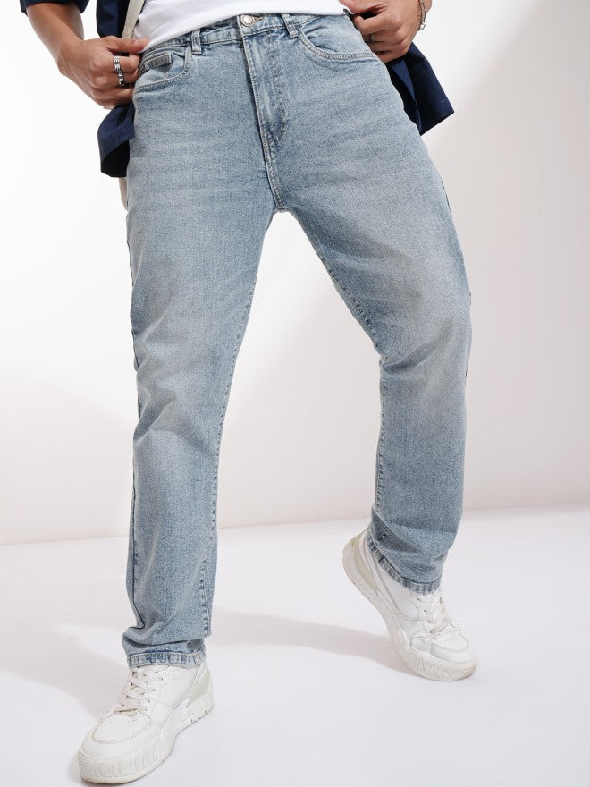 Highlander Men Blue Straight Fit Stretchable Jeans - Blue - Image 1