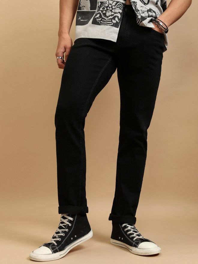 Highlander Men Black Slim Fit Stretchable Jeans - Black - Image 1