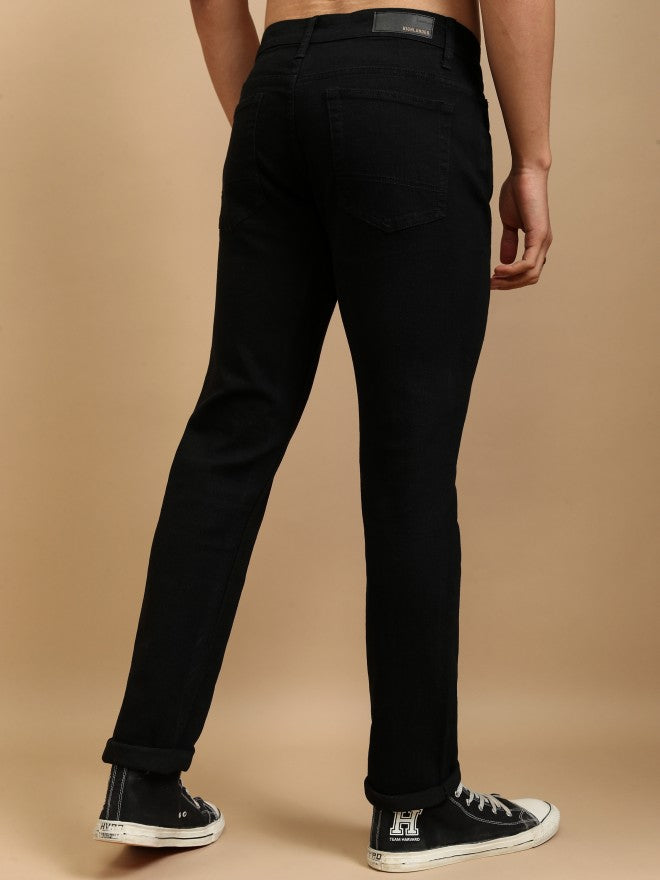 Highlander Men Black Slim Fit Stretchable Jeans - Black - Image 3