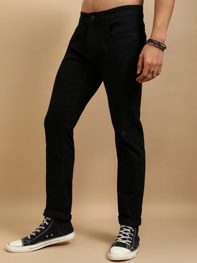 Highlander Men Black Slim Fit Stretchable Jeans - Black - Image 4