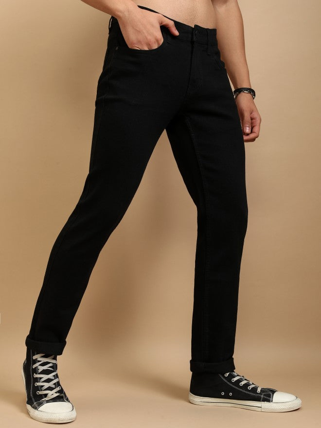 Highlander Men Black Slim Fit Stretchable Jeans - Black - Image 6