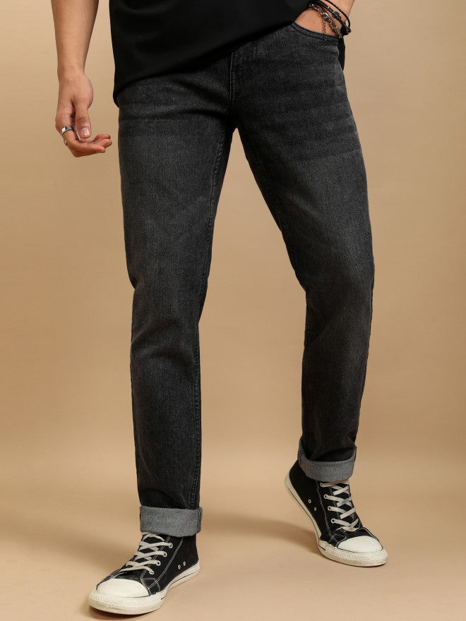 Highlander Men Charcoal Slim Fit Stretchable Jeans - Charcoal - Image 1
