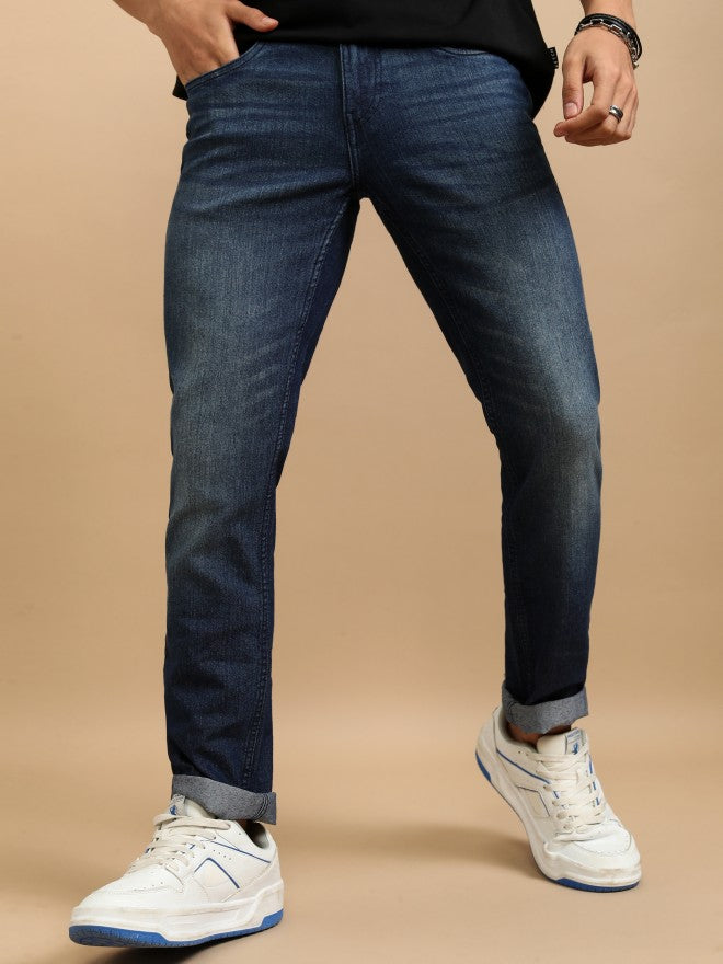 Highlander Men Blue Slim Fit Stretchable Jeans - Blue - Image 1