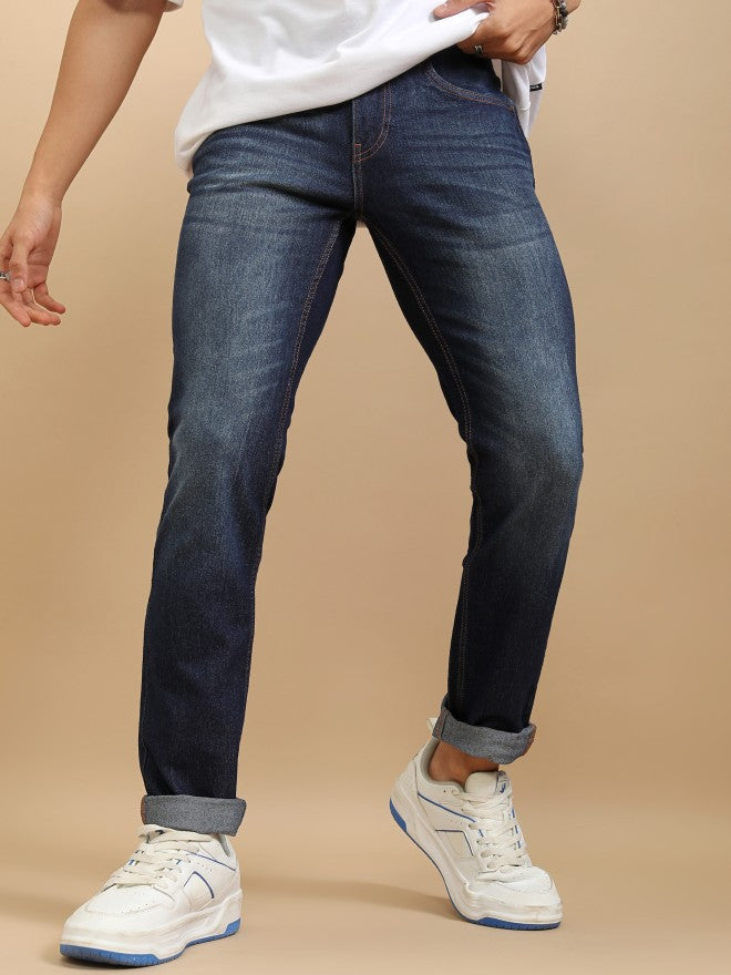 Highlander Men Blue Slim Fit Stretchable Jeans - Blue - Image 1