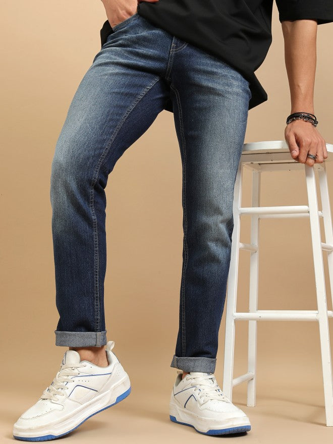 Highlander Men Blue Slim Fit Stretchable Jeans - Blue - Image 1