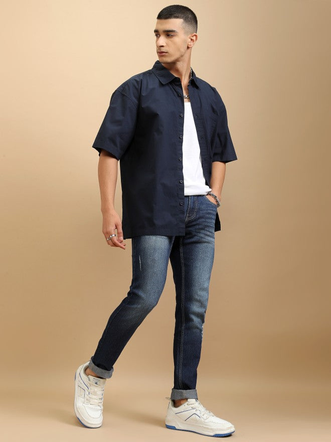 Purple By Highlander Men Blue Slim Fit Stretchable Jeans - Blue - Image 2