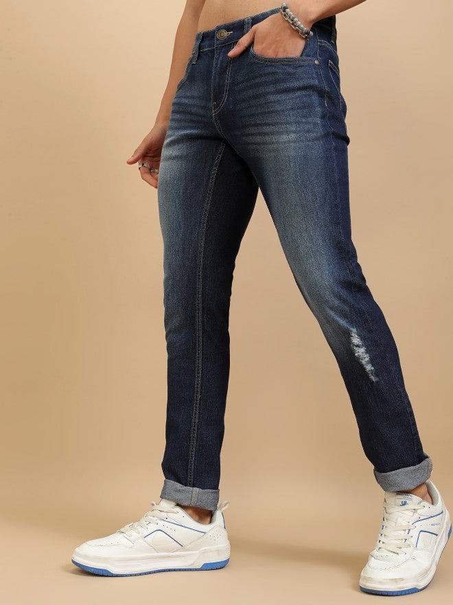 Purple By Highlander Men Blue Slim Fit Stretchable Jeans - Blue - Image 4