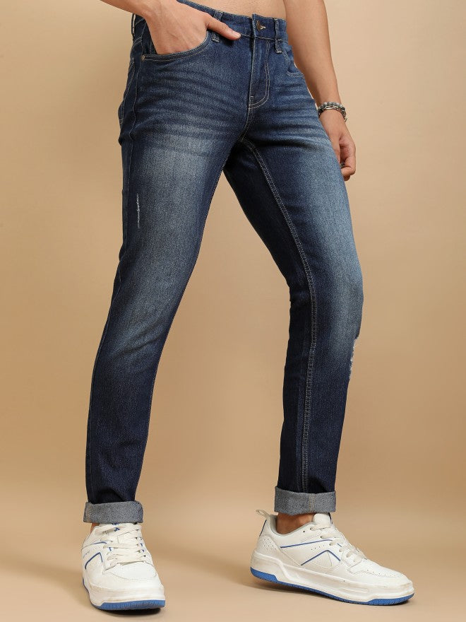 Purple By Highlander Men Blue Slim Fit Stretchable Jeans - Blue - Image 6