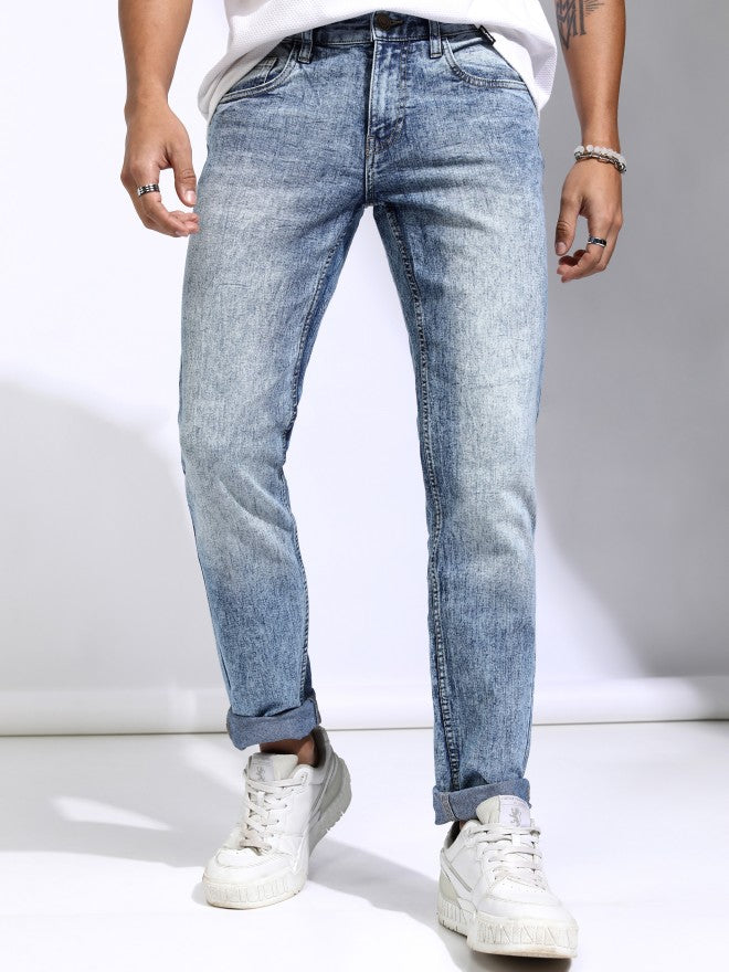 Highlander Men Blue Slim Fit Stretchable Jeans - Blue - Image 1