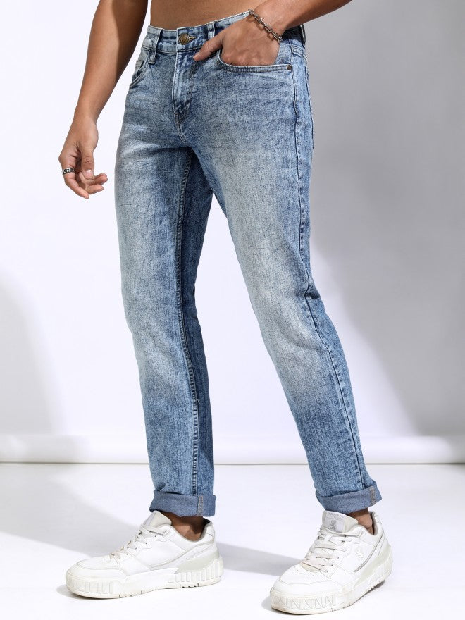Highlander Men Blue Slim Fit Stretchable Jeans - Blue - Image 4