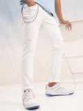 Highlander Men White Slim Fit Stretchable Jeans - White - Image 1