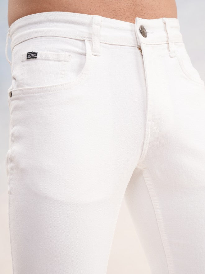 Highlander Men White Slim Fit Stretchable Jeans - White - Image 5