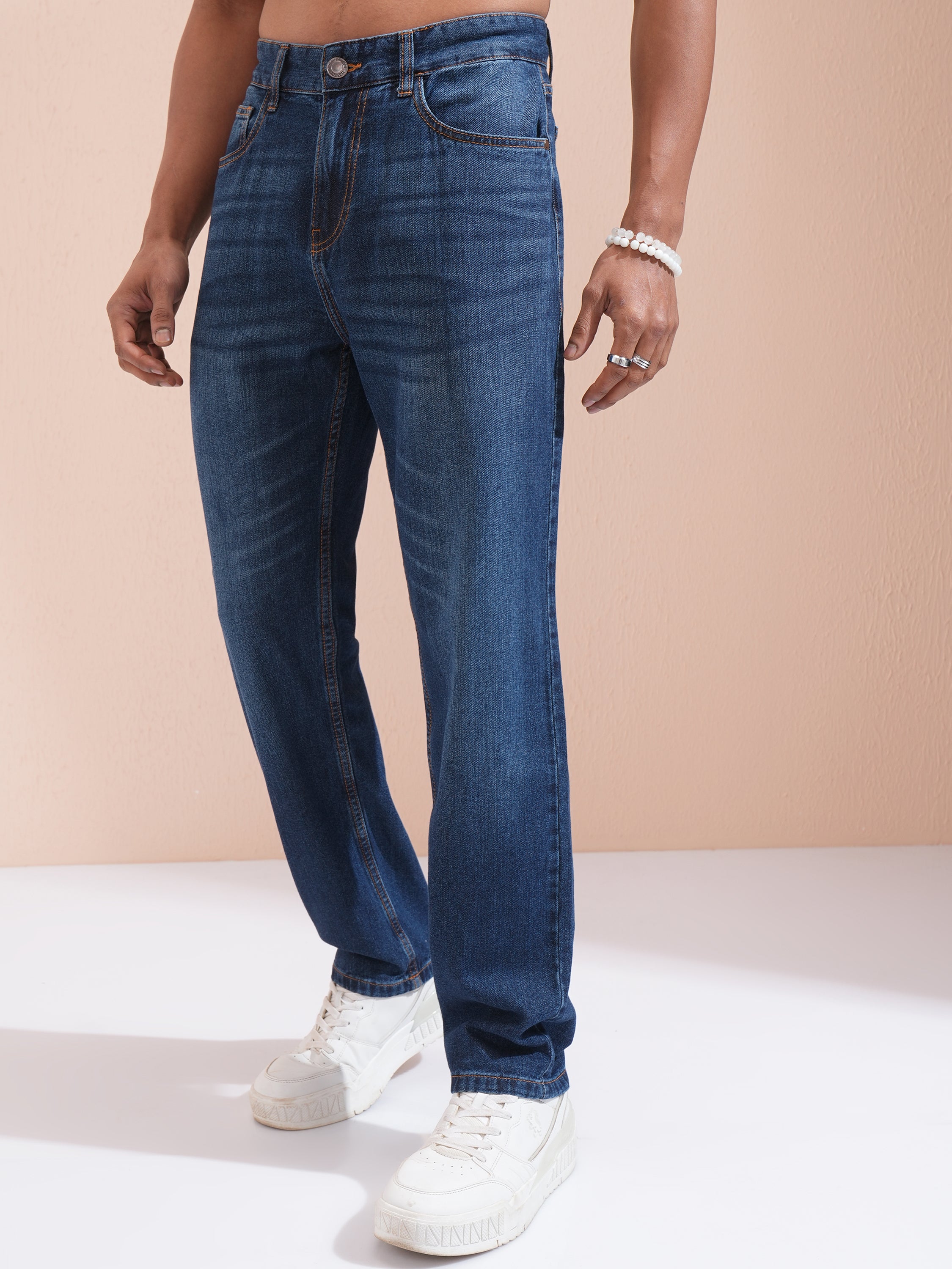 Purple By Highlander Men Blue Relaxed Fit Jeans - Blue - Image 4